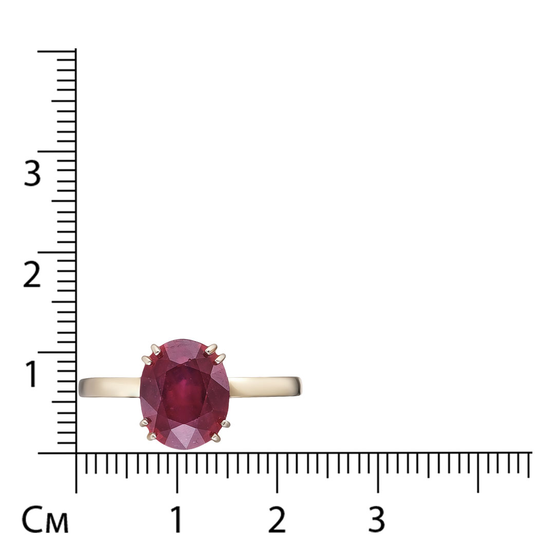 Серебряное кольцо 925 пробы; вставки 1 Рубин 3,8 F/2;