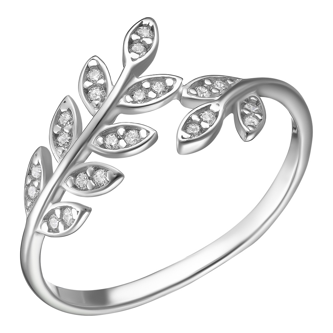 Серебряное кольцо 925 пробы; вставки 22 Куб.Цирконий бесцв.;