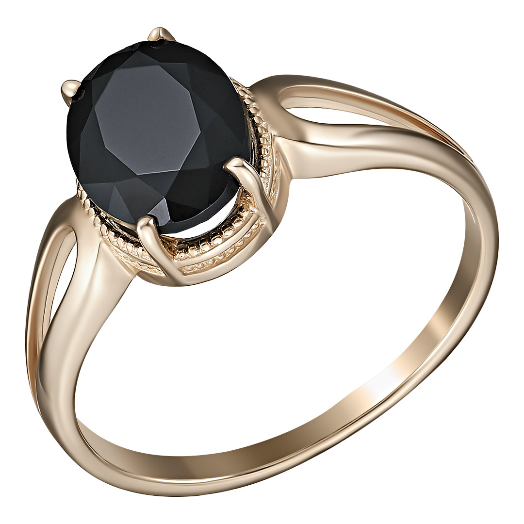 Серебряное кольцо 925 пробы; вставки 1 Шпинель черн.;
