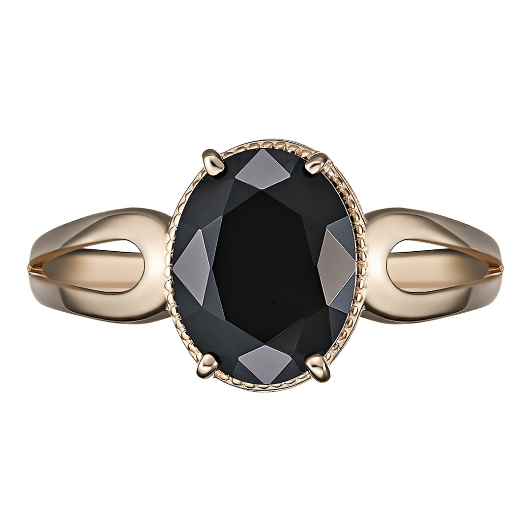 Серебряное кольцо 925 пробы; вставки 1 Шпинель черн.;