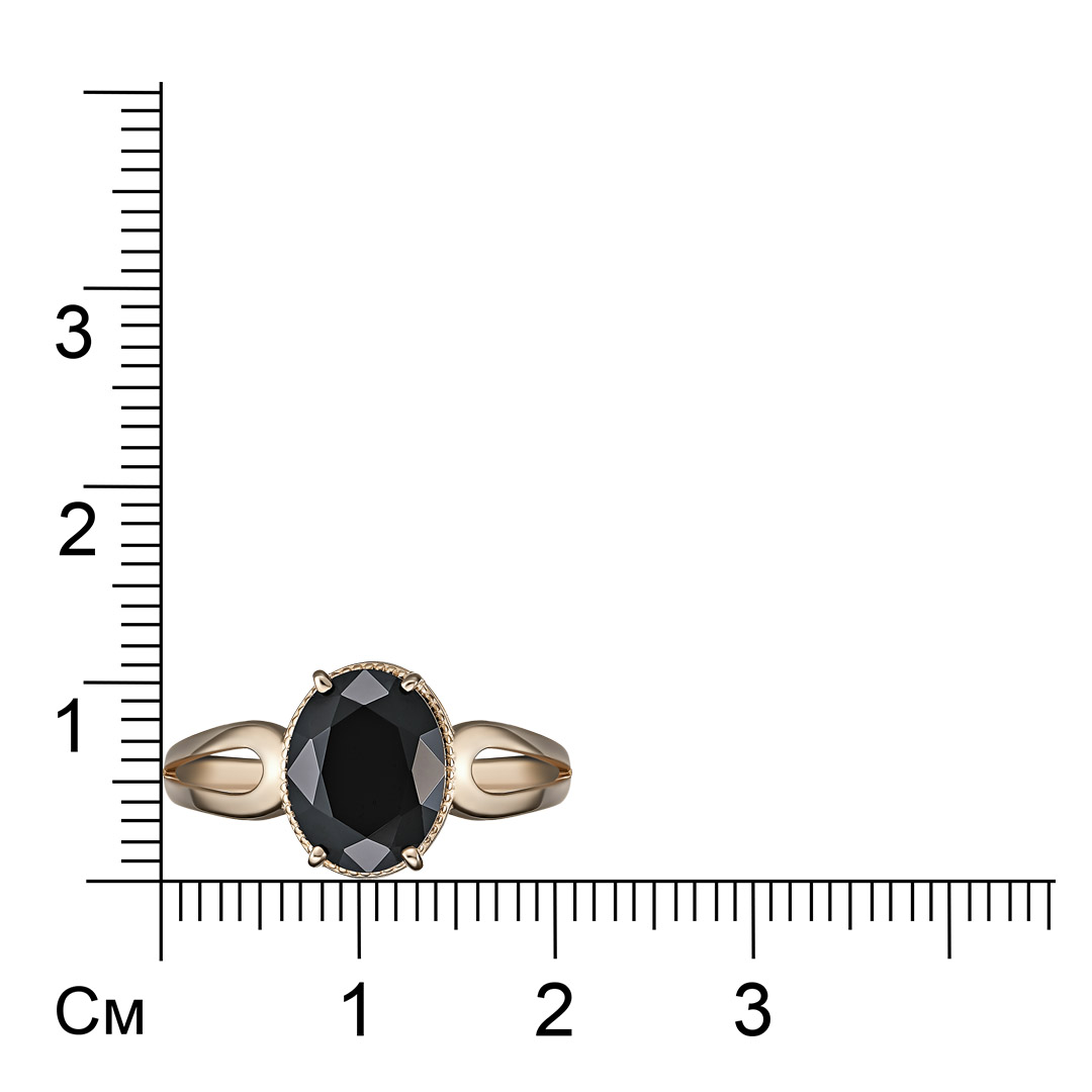 Серебряное кольцо 925 пробы; вставки 1 Шпинель черн.;
