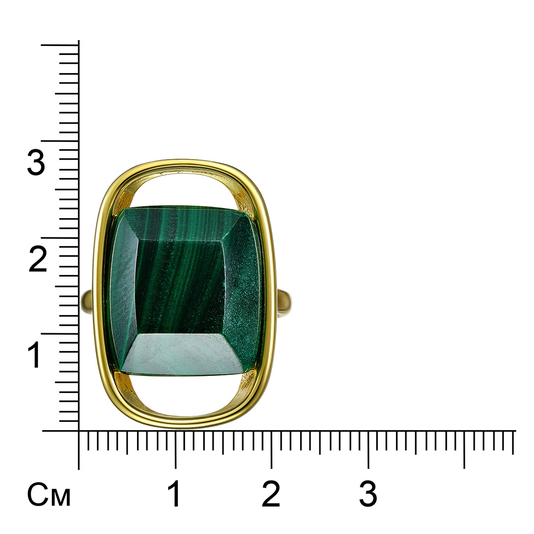 Серебряное кольцо 925 пробы; вставки 1 Малахит;
