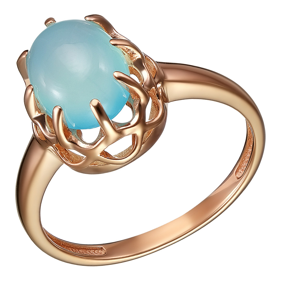 Серебряное кольцо 925 пробы; вставки 1 Халцедон;