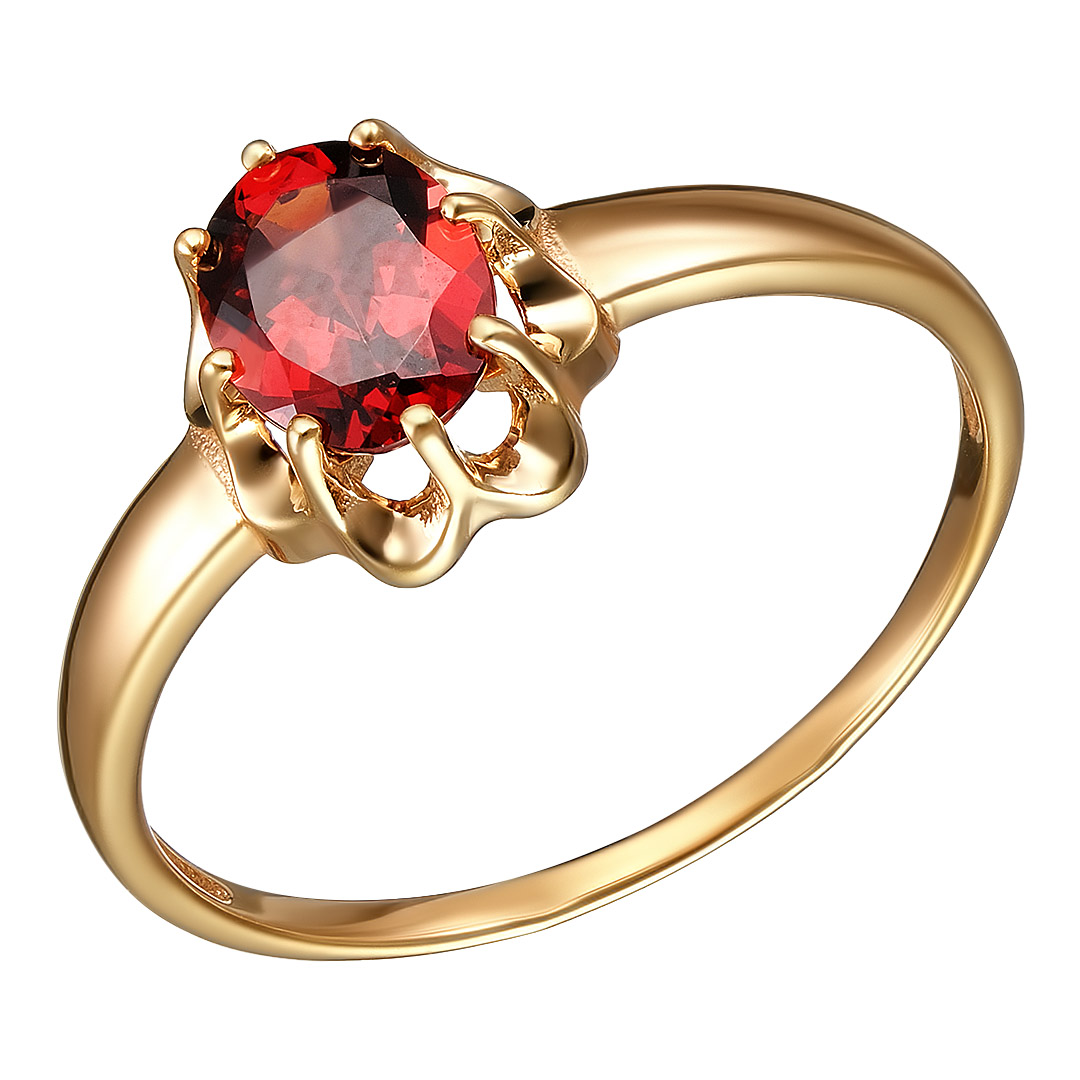 Серебряное кольцо 925 пробы; вставки 1 Гранат;