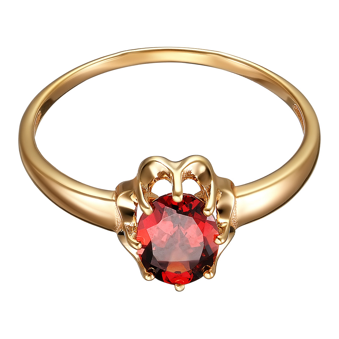 Серебряное кольцо 925 пробы; вставки 1 Гранат;