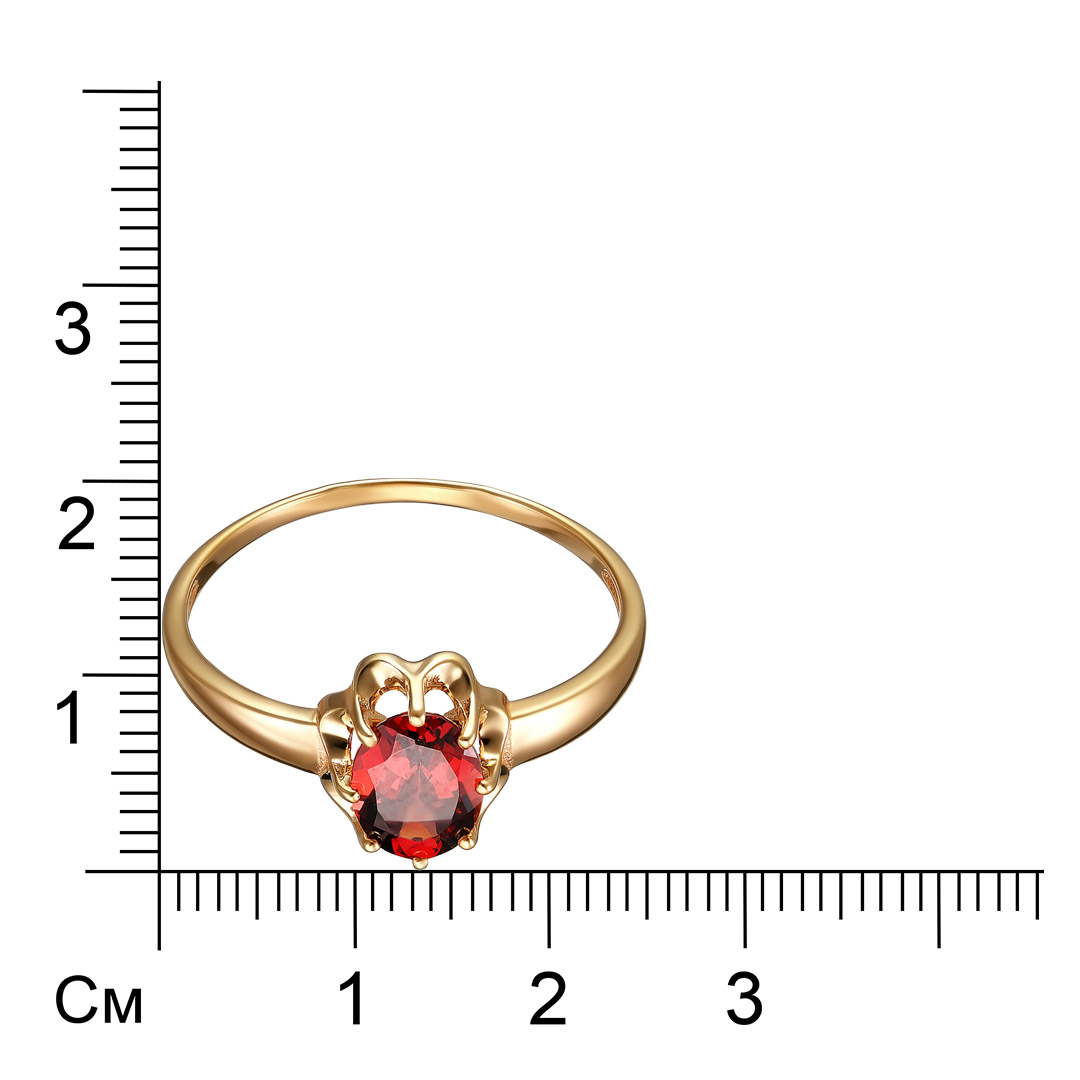 Серебряное кольцо 925 пробы; вставки 1 Гранат;