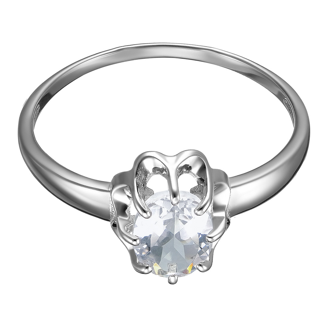 Серебряное кольцо 925 пробы; вставки 1 Горный хрусталь;