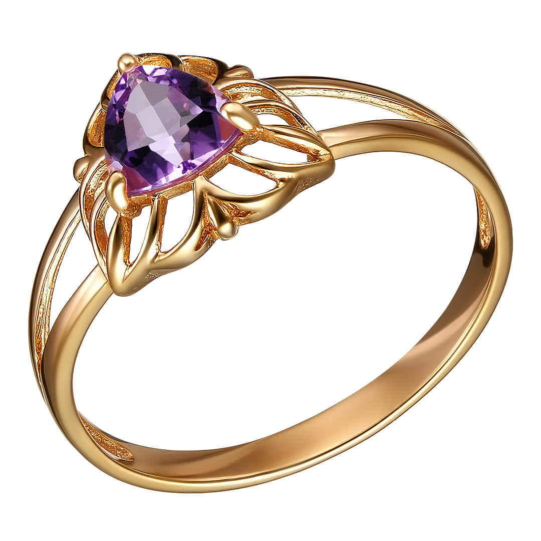 Серебряное кольцо 925 пробы; вставки 1 Аметист;