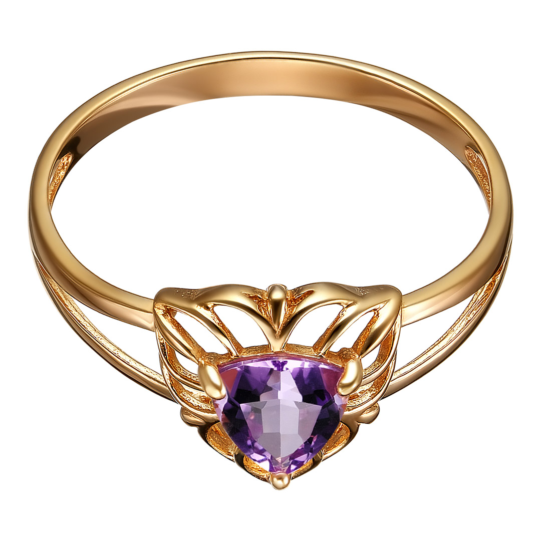 Серебряное кольцо 925 пробы; вставки 1 Аметист;