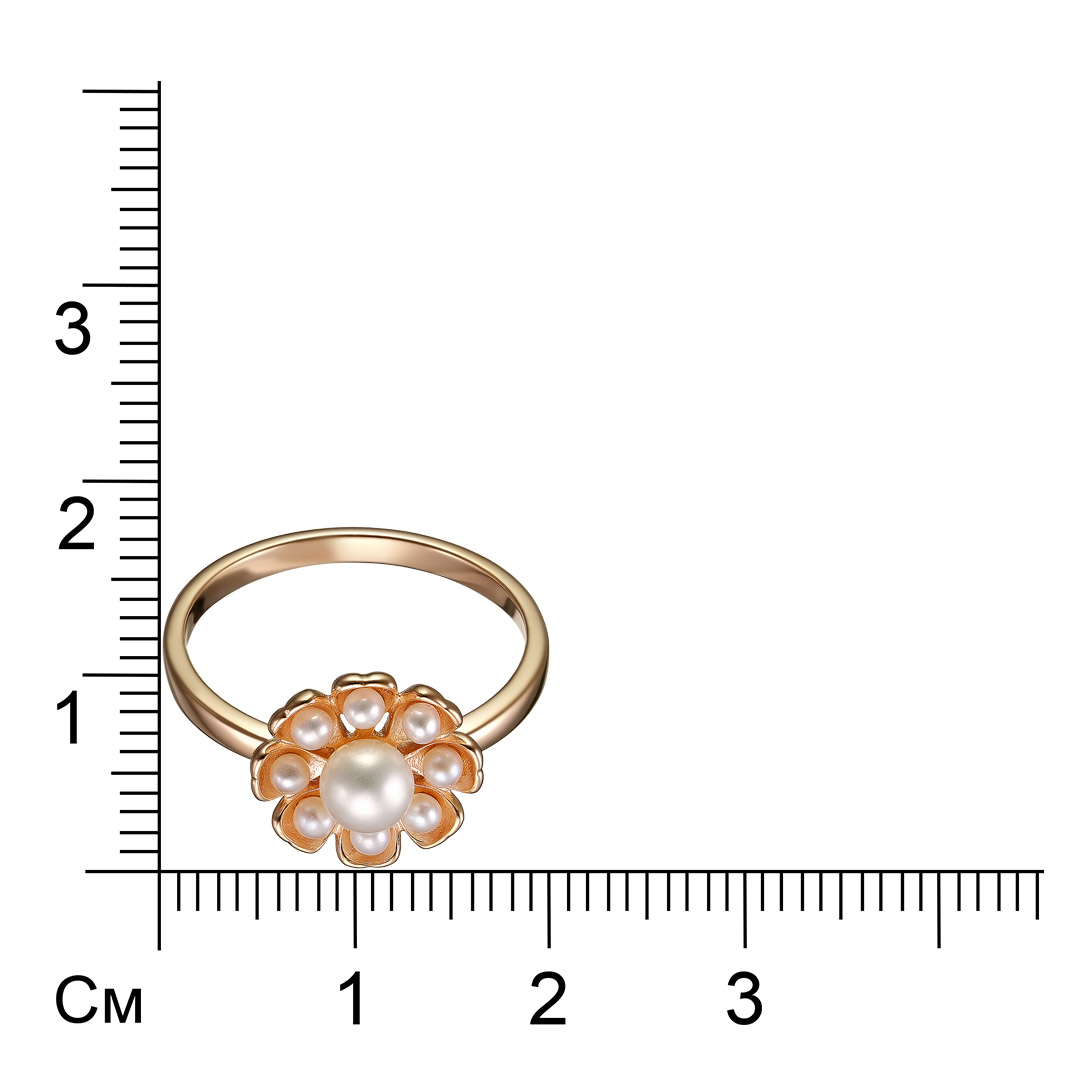 Серебряное кольцо с жемчугом "Цветок"