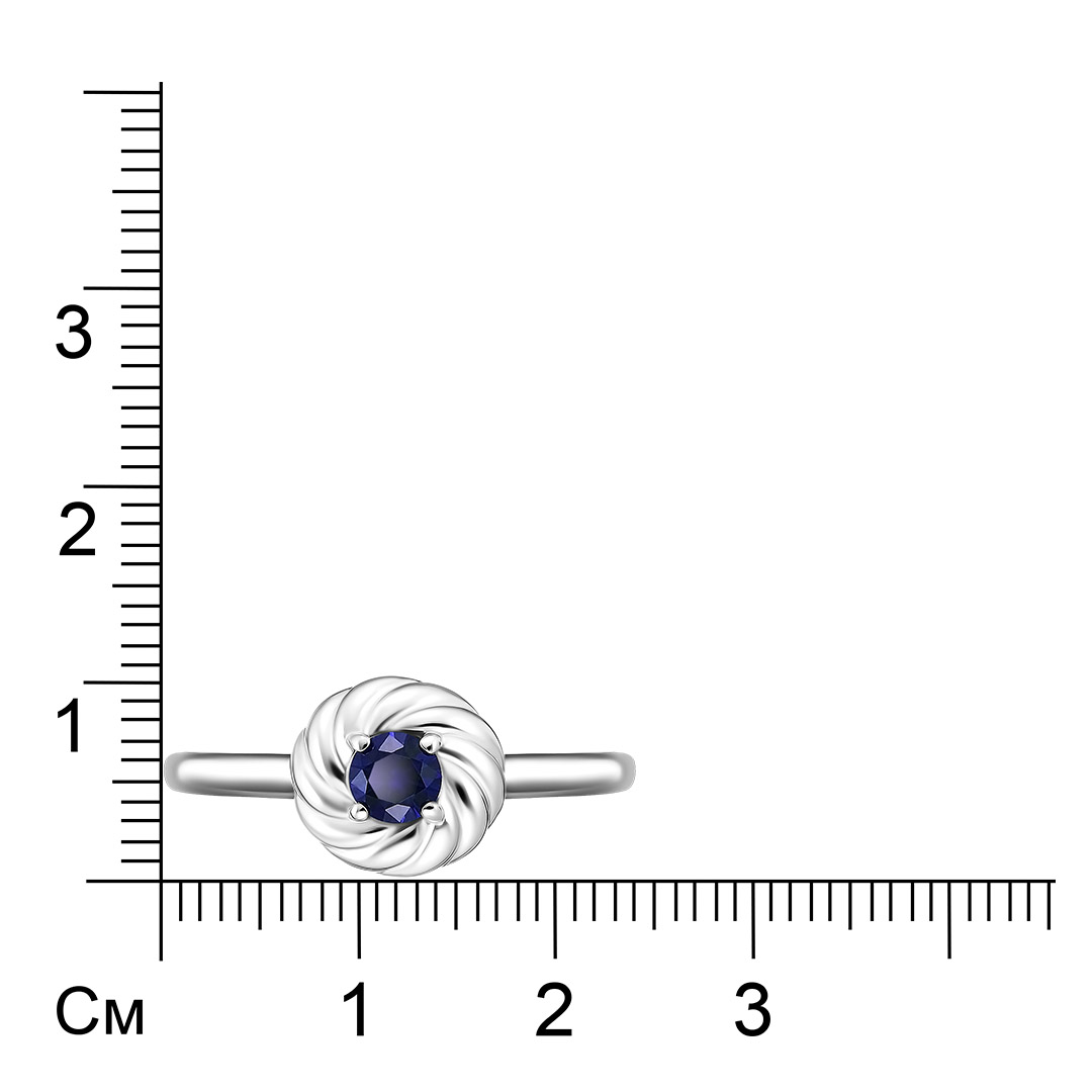 Серебряное кольцо 925 пробы; вставки 1 Сапфир ГТ;