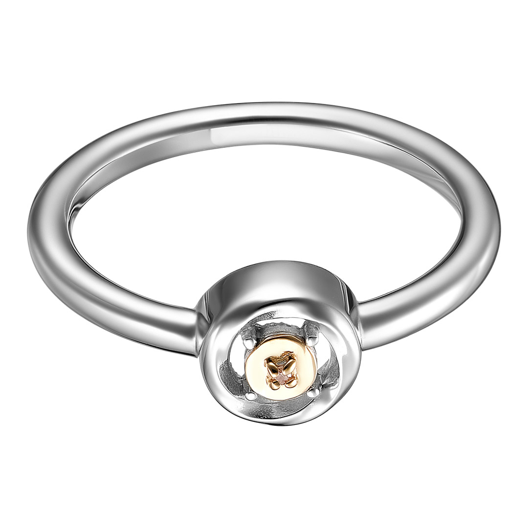 Серебряное кольцо 925 пробы; вставки Золото 585 0,080; 1 Бр.Кр-17 0,004 2/3A;