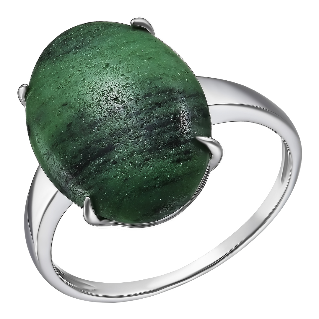 Серебряное кольцо 925 пробы; вставки 1 Цоизит нат.;