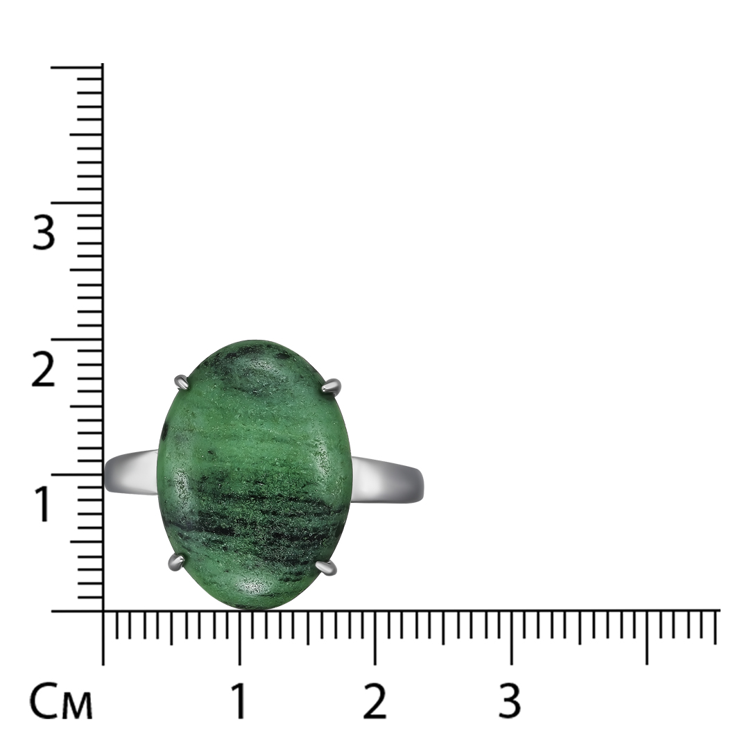 Серебряное кольцо 925 пробы; вставки 1 Цоизит нат.;
