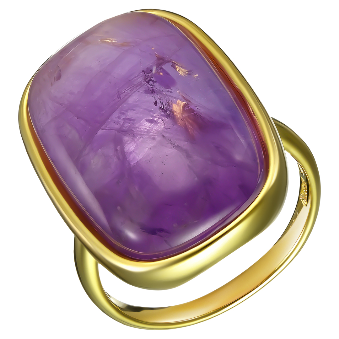 Серебряное кольцо 925 пробы; вставки 1 Аметист;