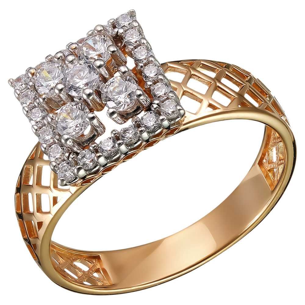 Серебряное кольцо 925 пробы; вставки 25 Фианит бесцв.;