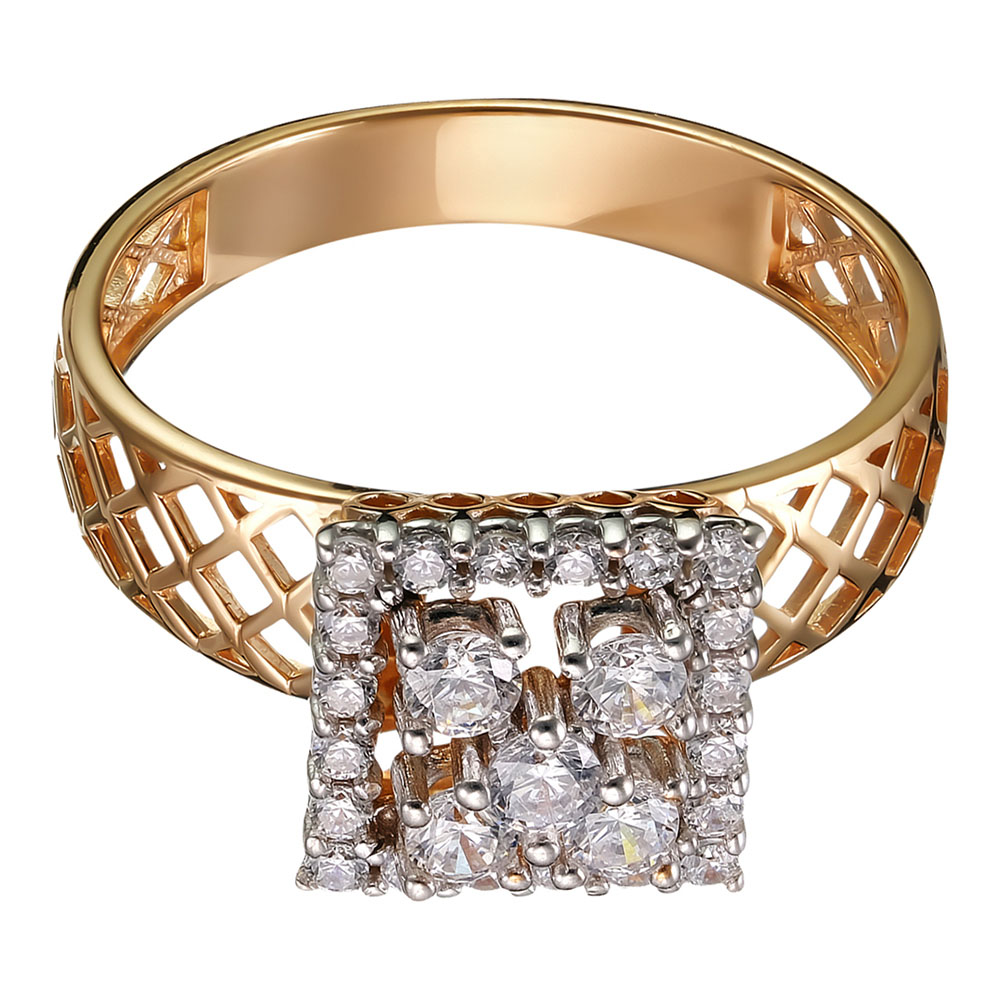 Серебряное кольцо 925 пробы; вставки 25 Фианит бесцв.;