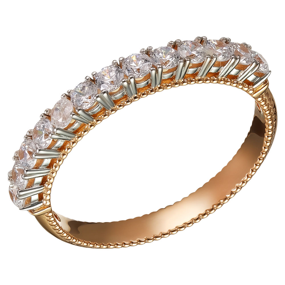 Серебряное кольцо 925 пробы; вставки 13 Фианит бесцв.;
