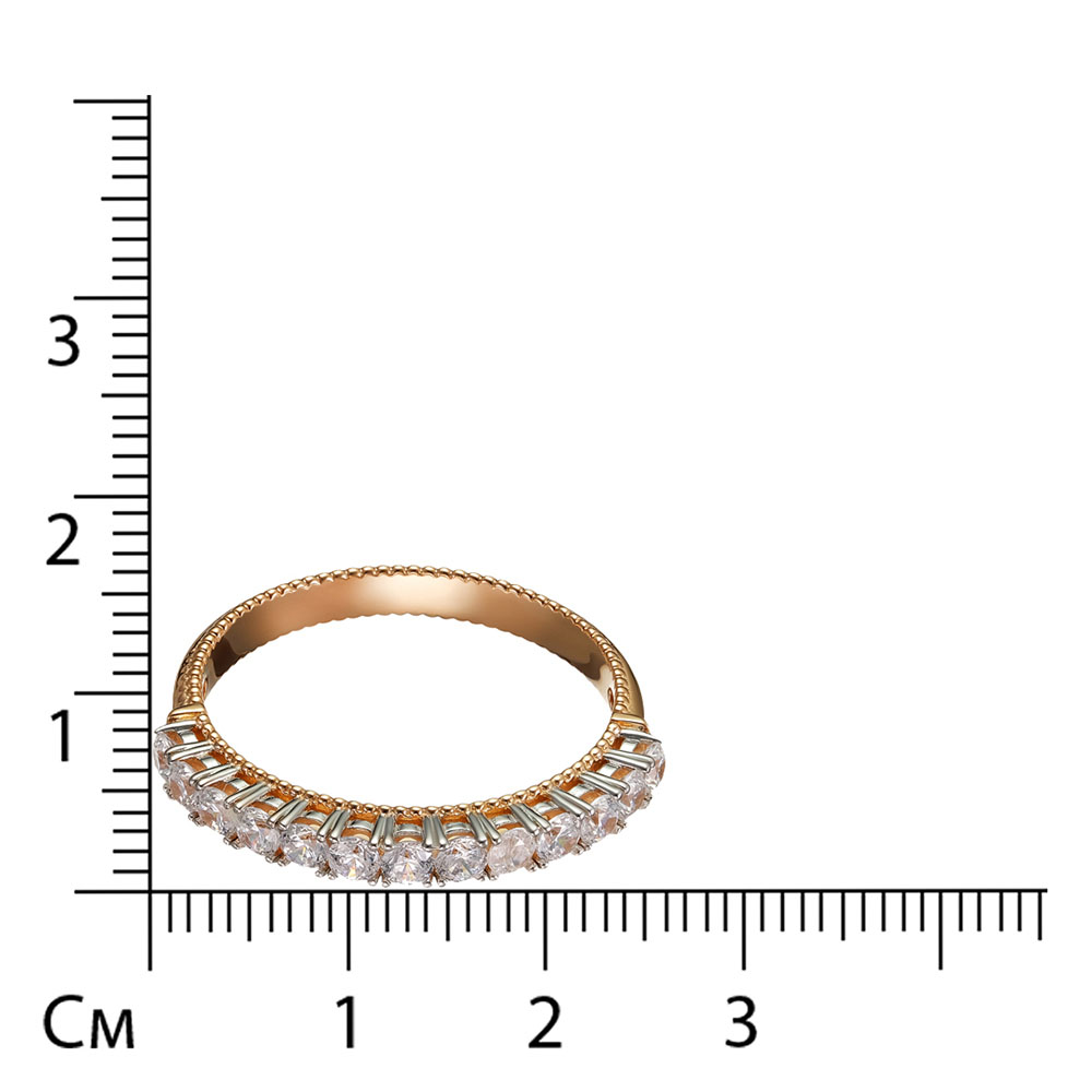 Серебряное кольцо 925 пробы; вставки 13 Фианит бесцв.;