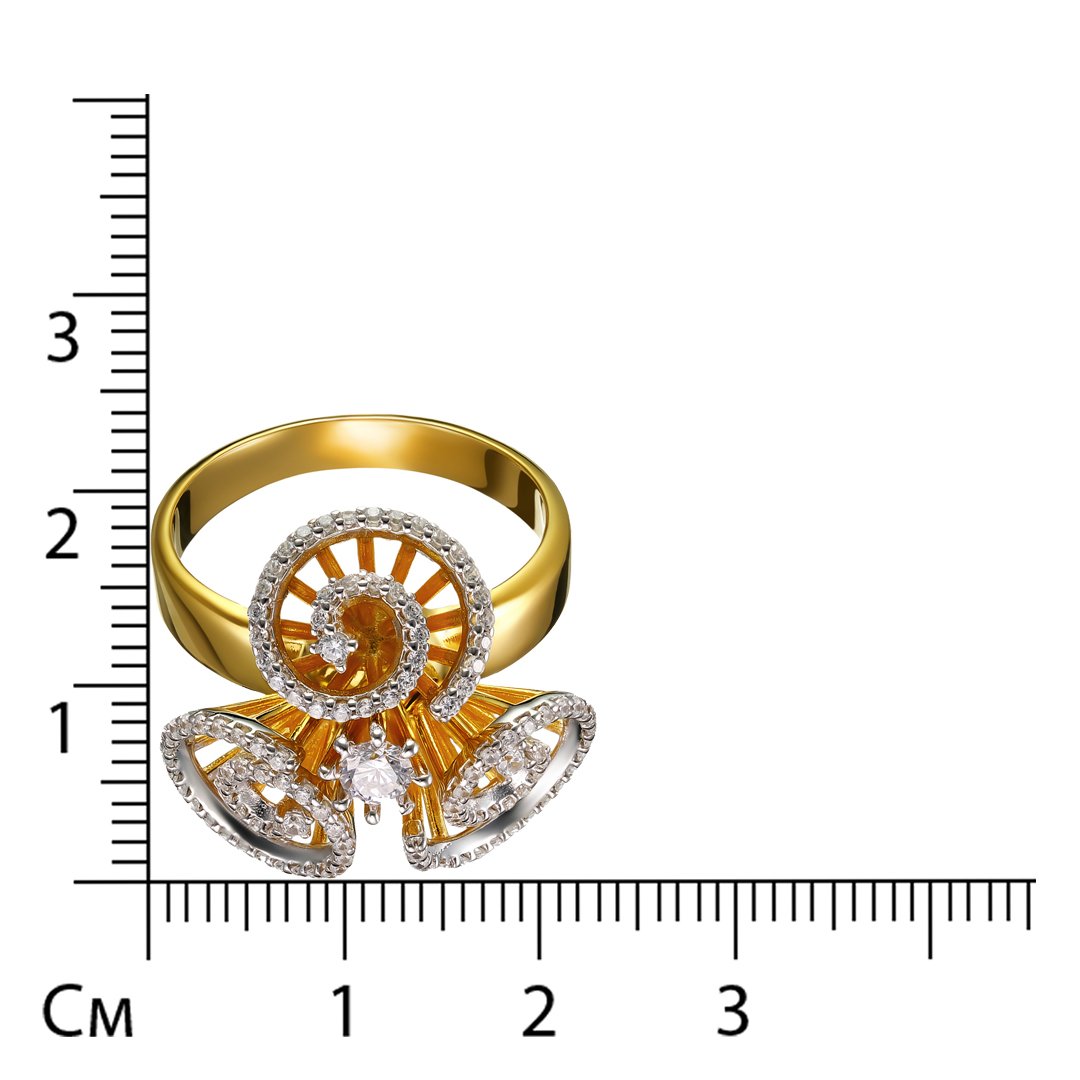 Серебряное кольцо 925 пробы; вставки 112 Фианит бесцв.;