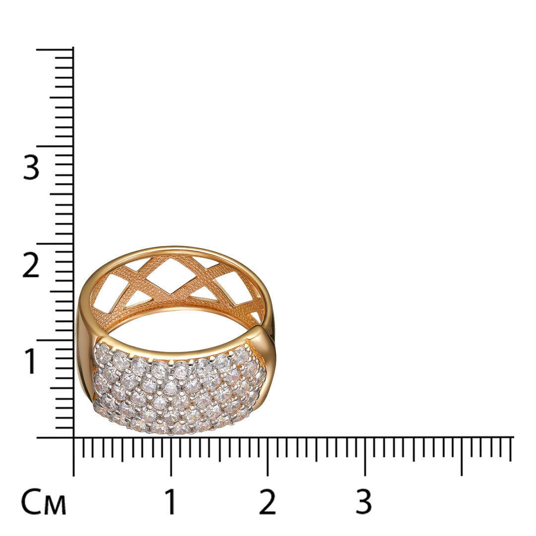 Серебряное кольцо 925 пробы; вставки 41 Фианит бесцв.;
