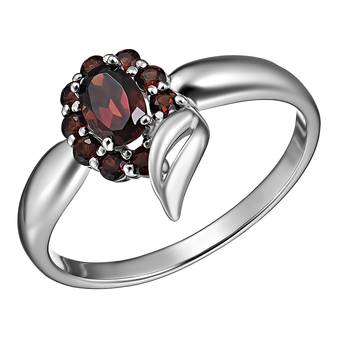 Серебряное кольцо с гранатами