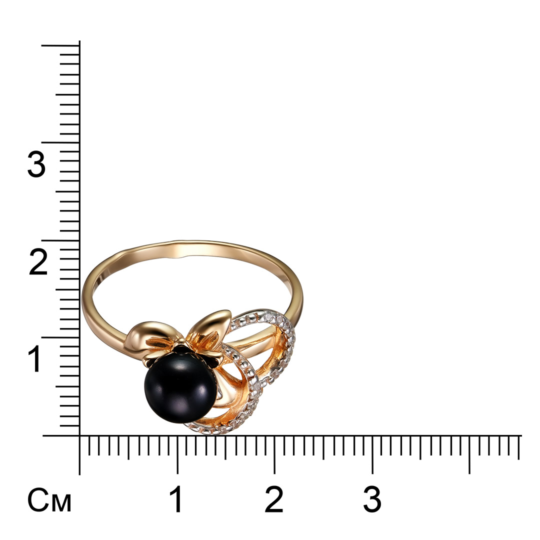 Серебряное кольцо с черным жемчугом