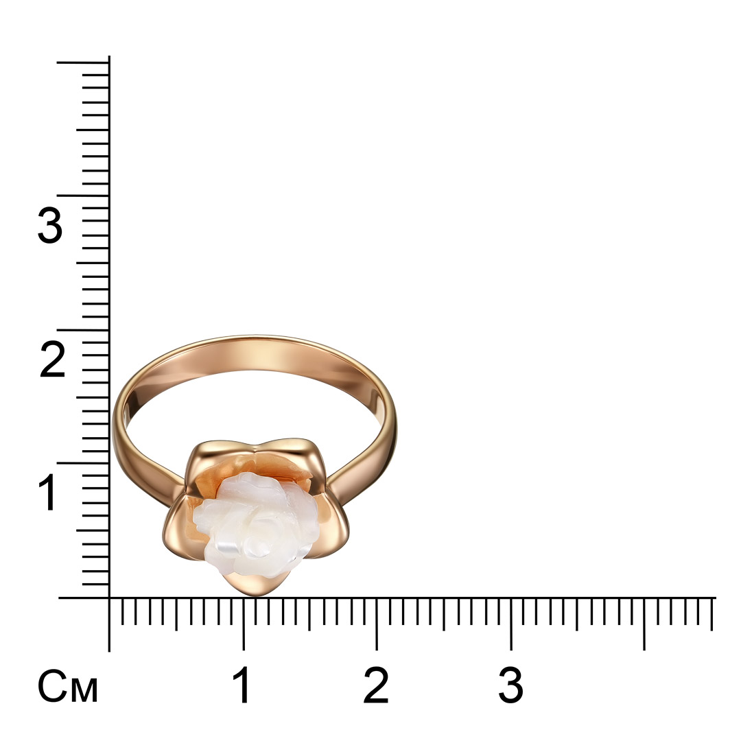 Серебряное кольцо с перламутром "Роза"
