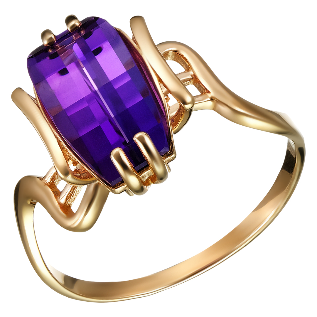 Серебряное кольцо 925 пробы; вставки 1 Аметист;