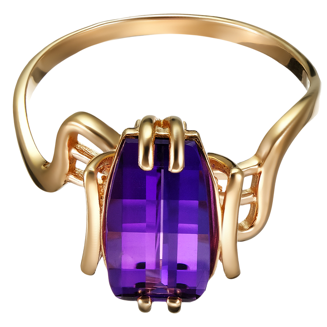 Серебряное кольцо 925 пробы; вставки 1 Аметист;