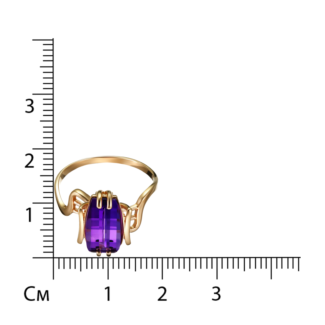 Серебряное кольцо 925 пробы; вставки 1 Аметист;