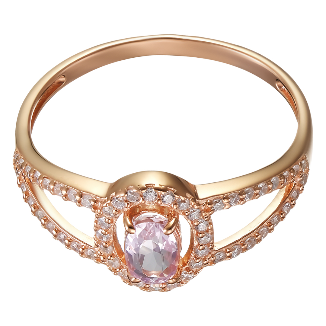 Серебряное кольцо с кунцитом