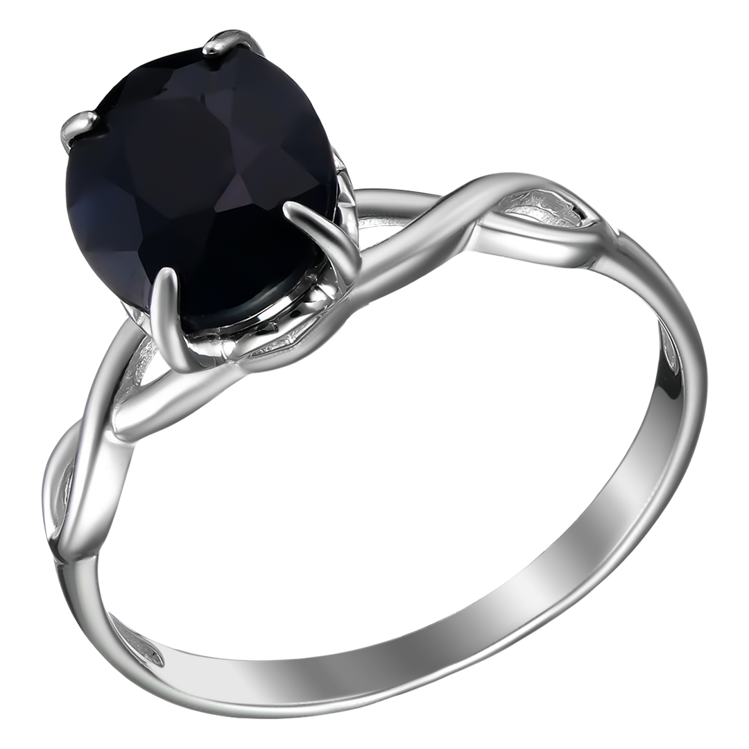 Серебряное кольцо 925 пробы; вставки 1 Сапфир 3,74 U/2
