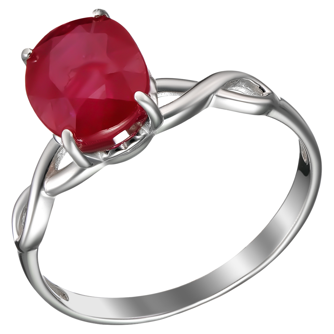Серебряное кольцо 925 пробы; вставки 1 Рубин 3,12 F/2