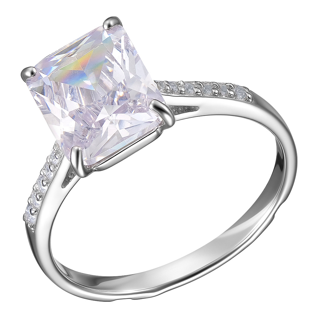 Серебряное кольцо 925 пробы; 2 в 1; вставки 77 Фианит бесцв.;