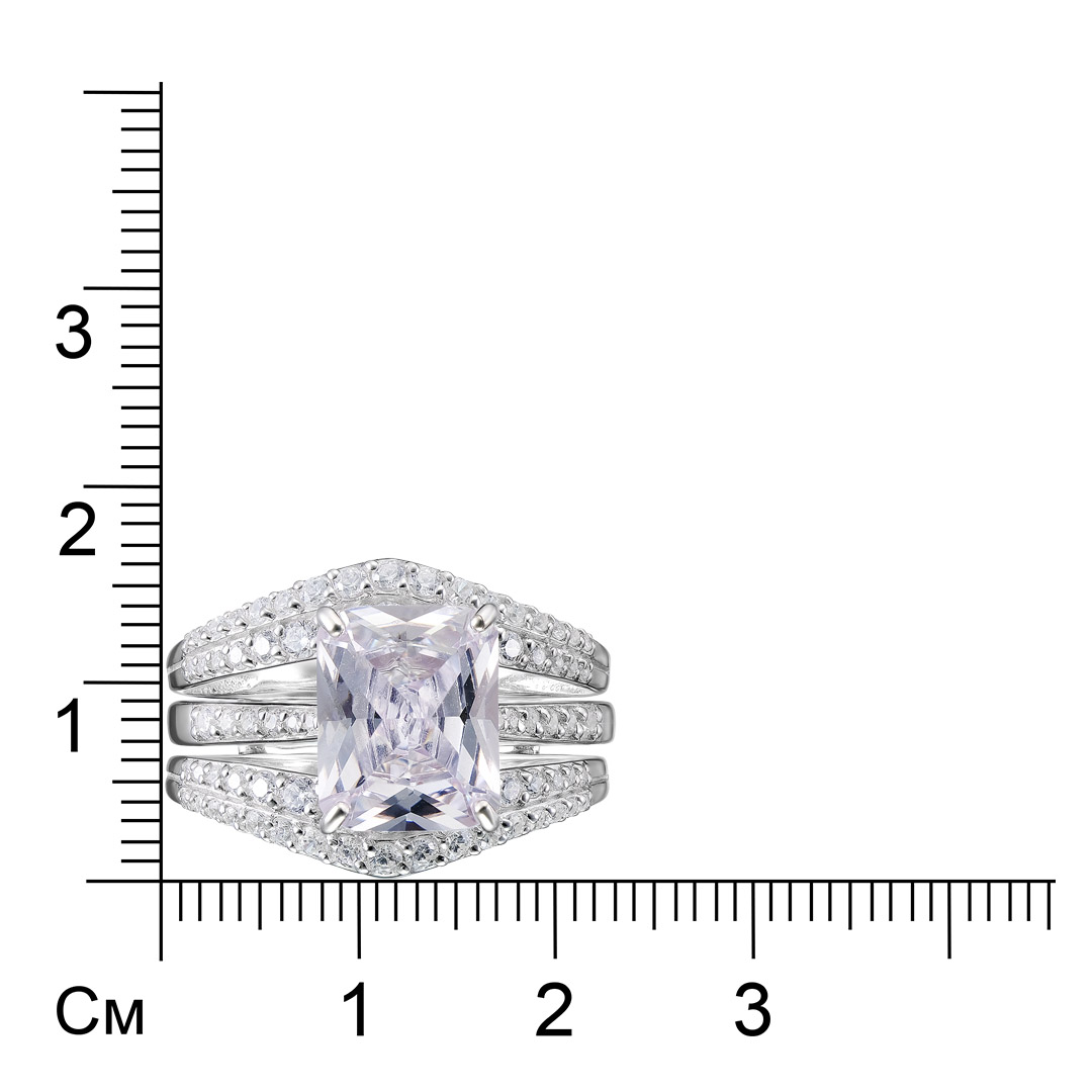 Серебряное кольцо 925 пробы; 2 в 1; вставки 77 Фианит бесцв.;