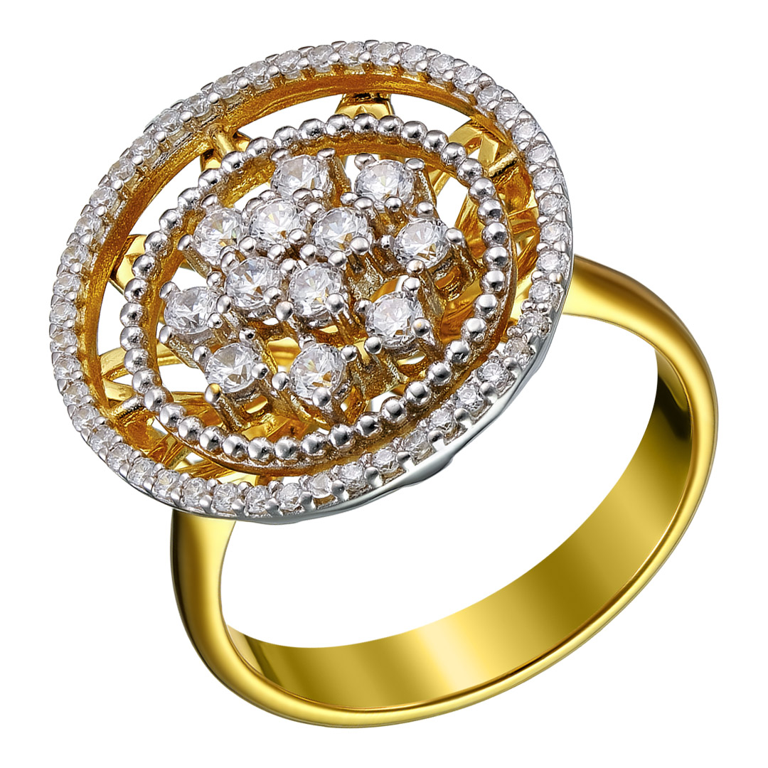 Серебряное кольцо 925 пробы; вставки 60 Фианит бесцв.;