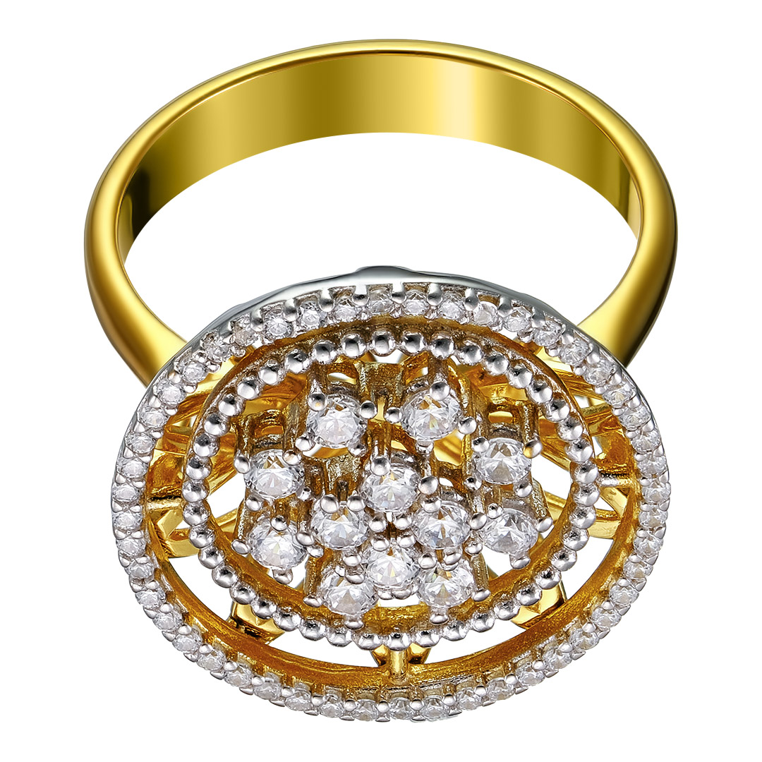 Серебряное кольцо 925 пробы; вставки 60 Фианит бесцв.;