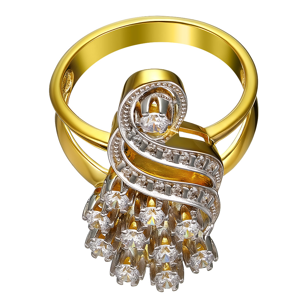 Серебряное кольцо с фианитами