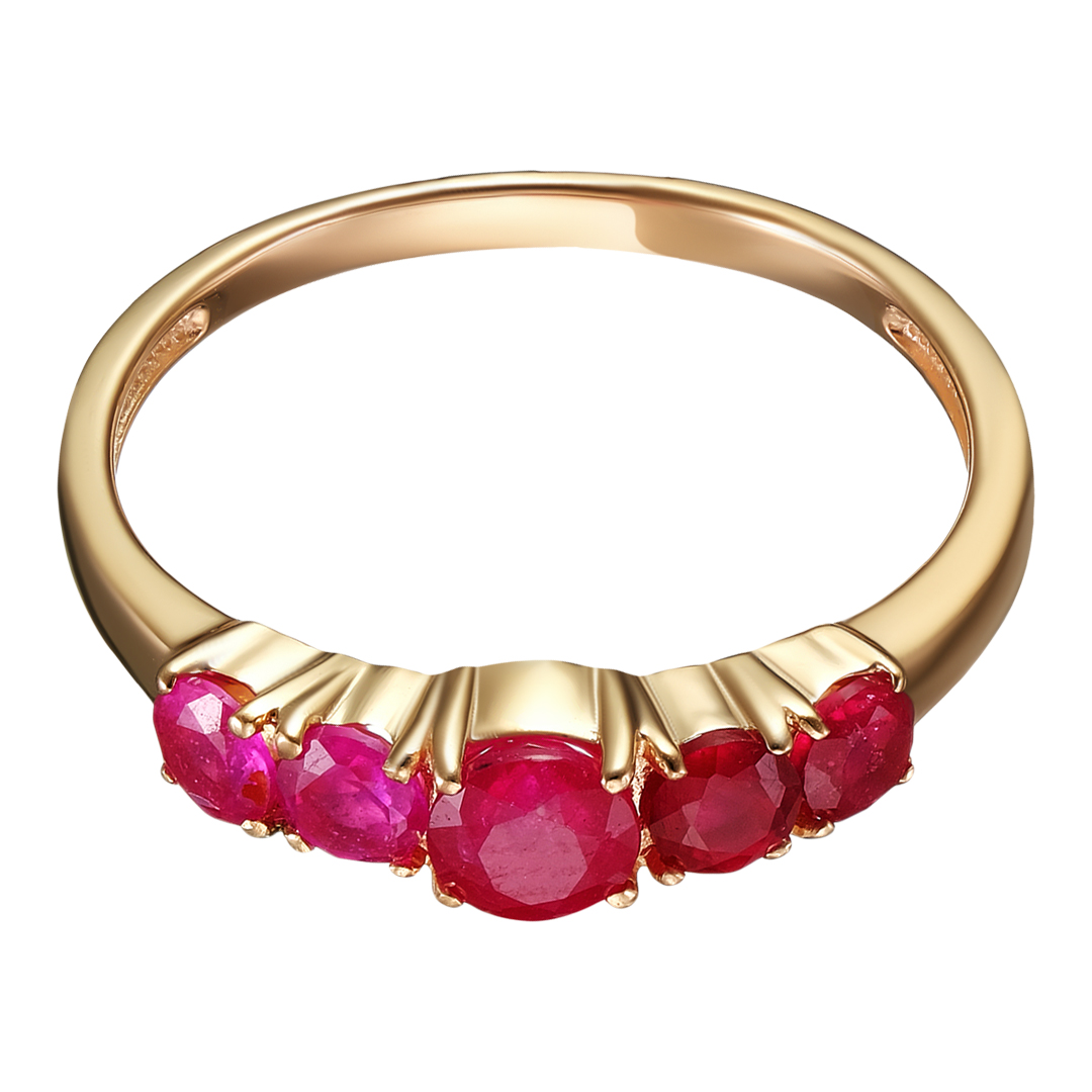 Серебряное кольцо 925 пробы; вставки 5 Рубин F/2 1,102;
