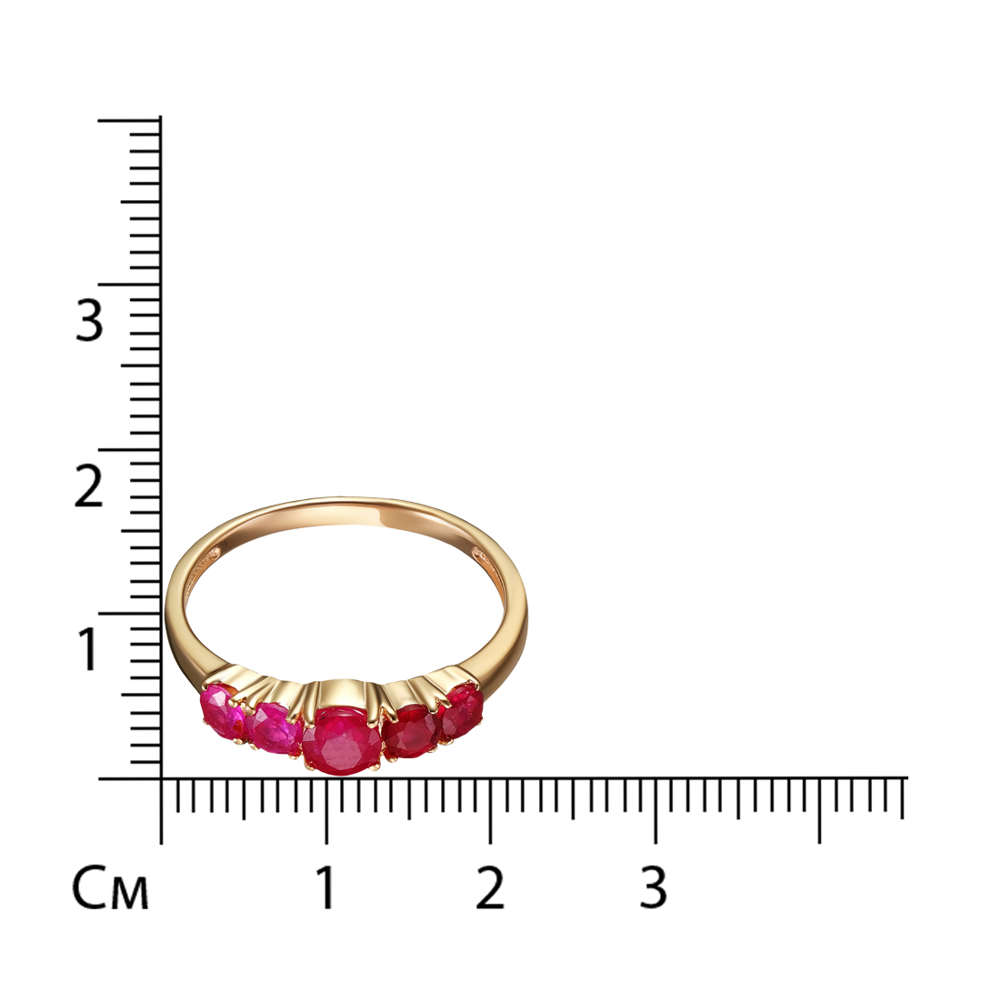 Серебряное кольцо 925 пробы; вставки 5 Рубин F/2 1,102;