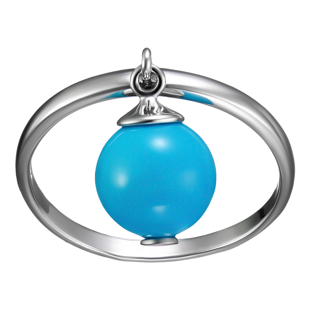 Серебряное кольцо 925 пробы; вставки 1 Бирюза;