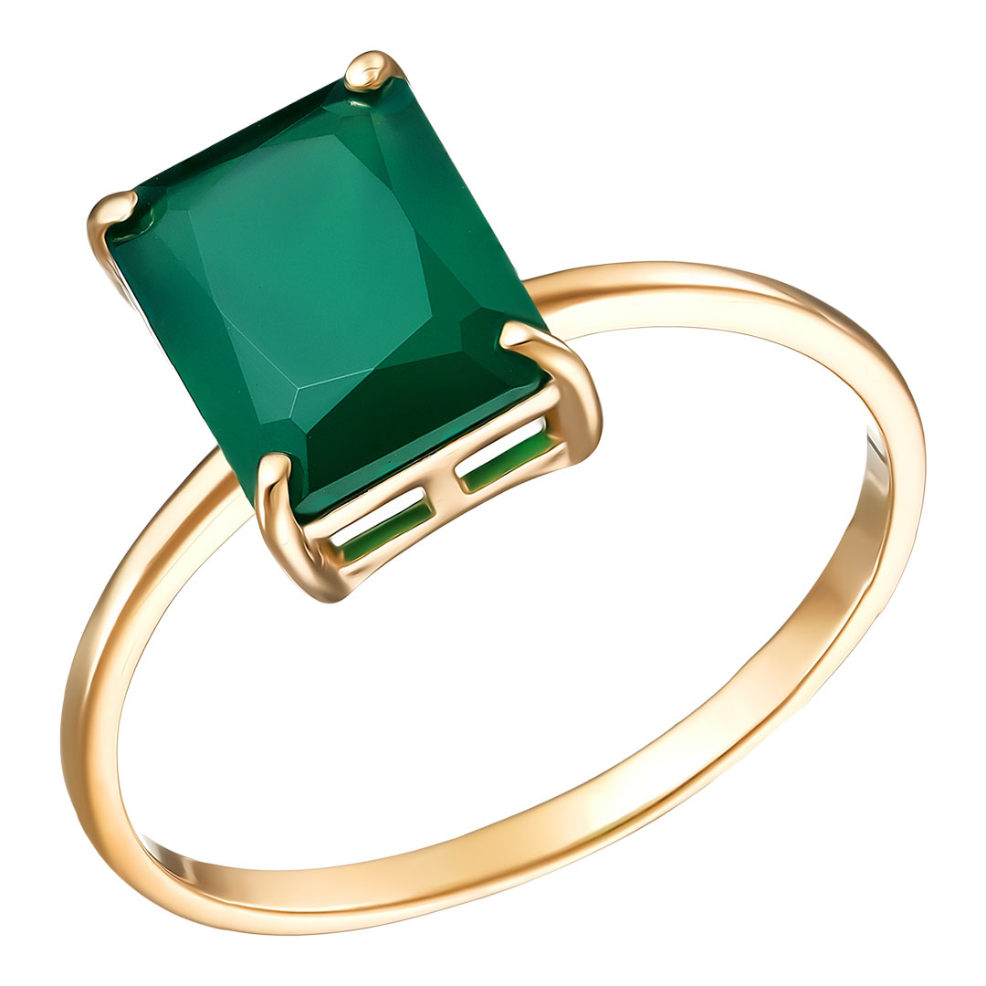 Серебряное кольцо 925 пробы; вставки 1 Агат зеленый;
