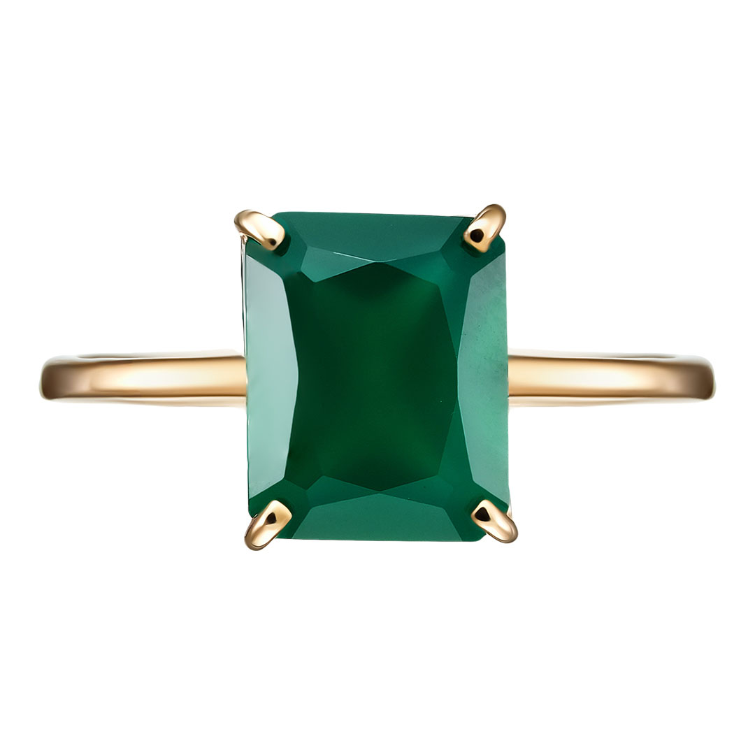 Серебряное кольцо 925 пробы; вставки 1 Агат зеленый;