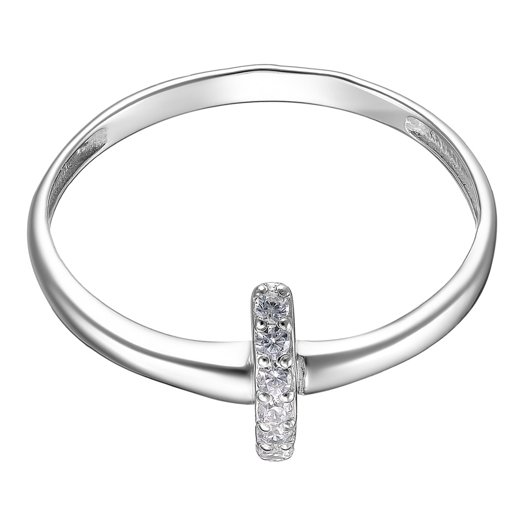 Серебряное кольцо 925 пробы; вставки 7 Куб. Цирконий бесцв.;