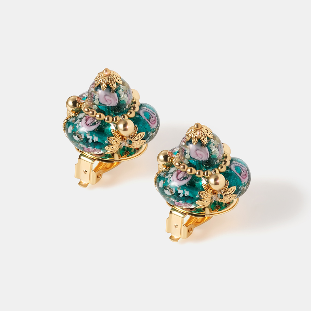 Бижутерные серьги с Муранским стеклом