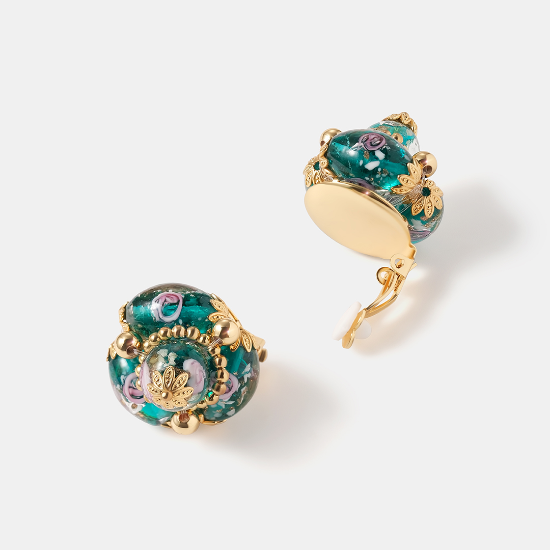 Бижутерные серьги с Муранским стеклом