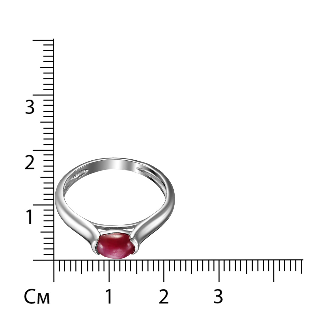 Серебряное кольцо 925 пробы; вставки 1 Рубин звездчатый F/2 1,80 ct, овал 7*5;