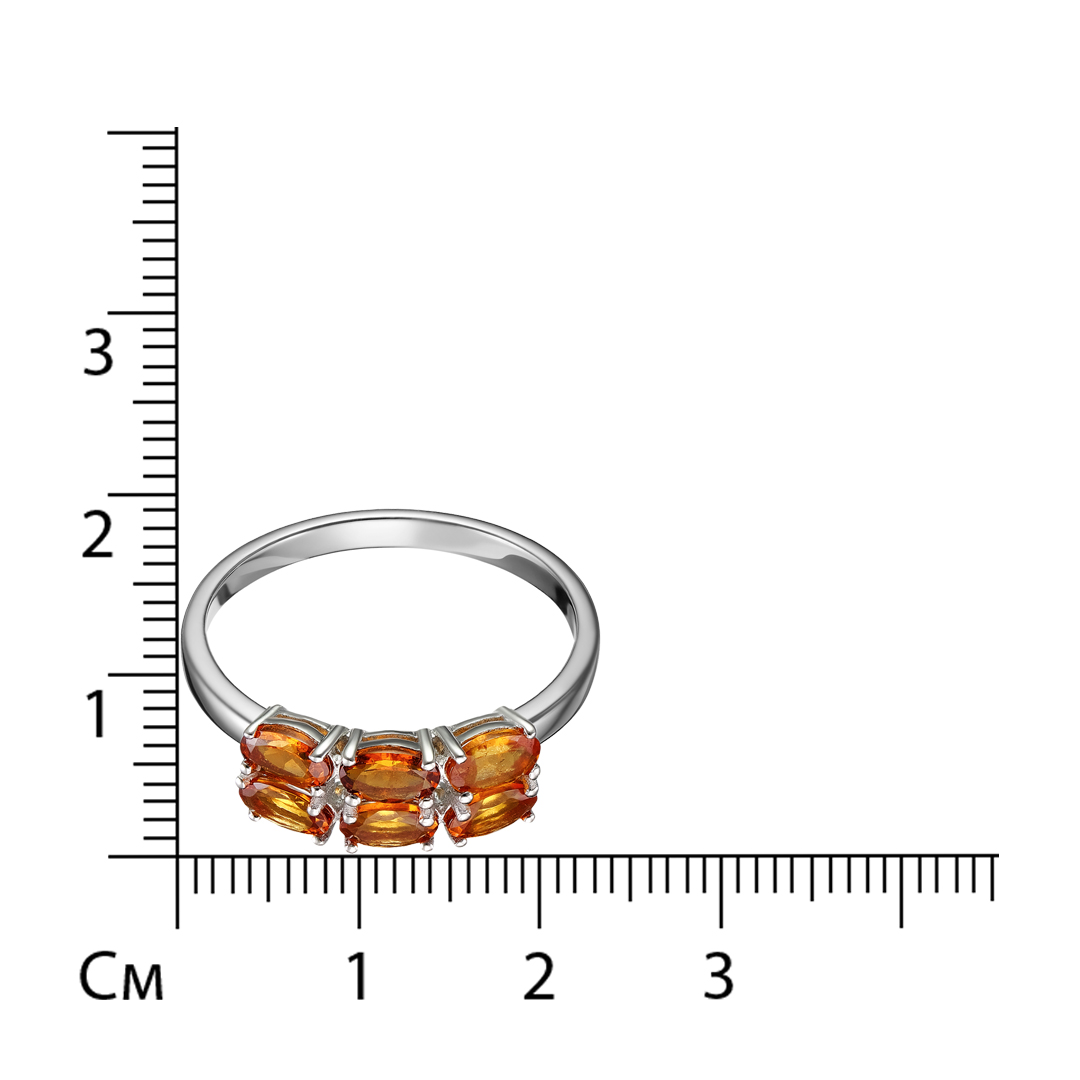 Серебряное кольцо 925 пробы; вставки 6 Спессартин 1,62 Ct;