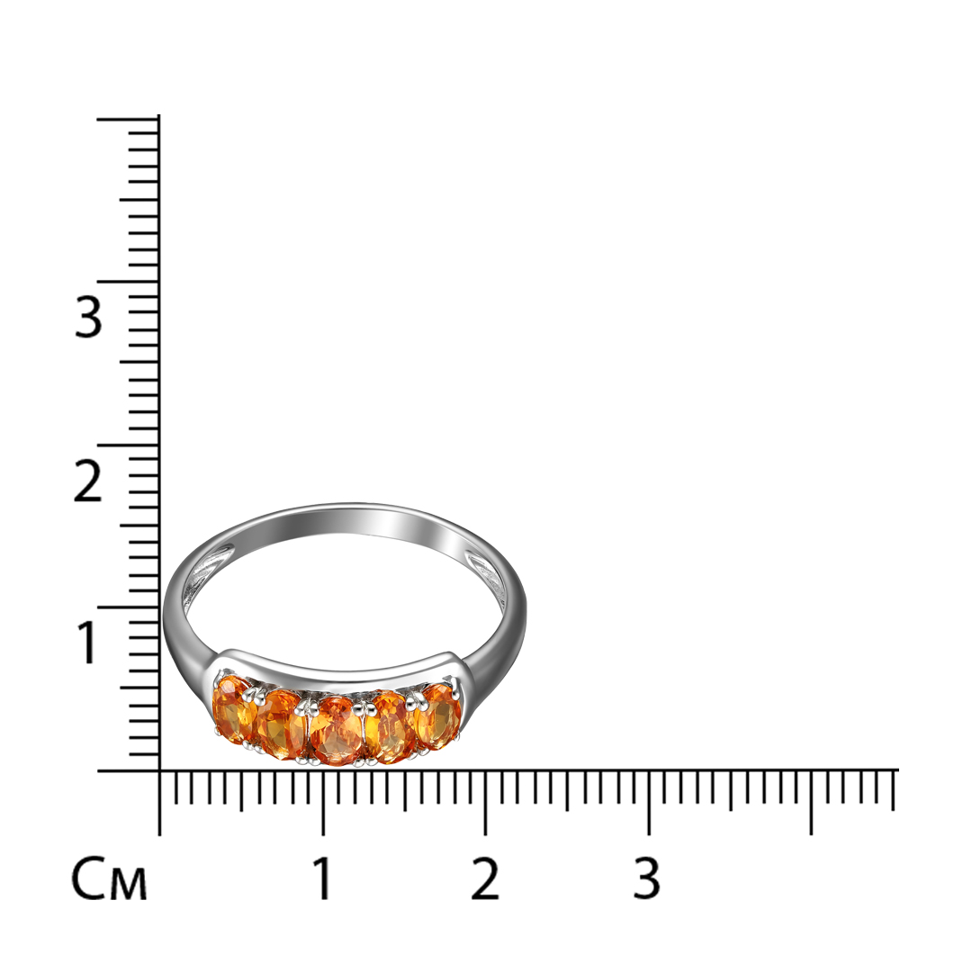 Серебряное кольцо 925 пробы; вставки 5 Спессартин 1,89 Ct;
